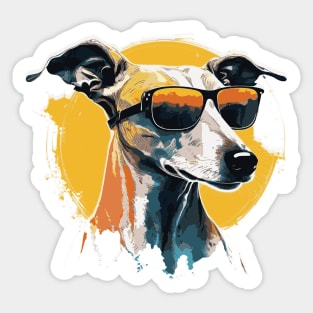Whippet in Sunglasses A Stylish and Playful Design for Dog Lovers Sticker